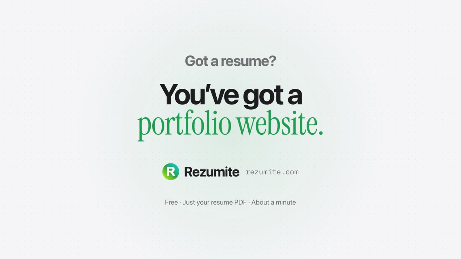 A resume being uploaded to Rezumite and published as a portfolio website